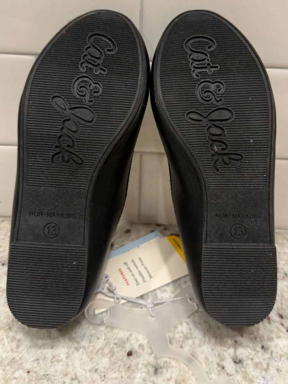 Cat & Jack Black Bow Ballet Flats Size 13 NWT